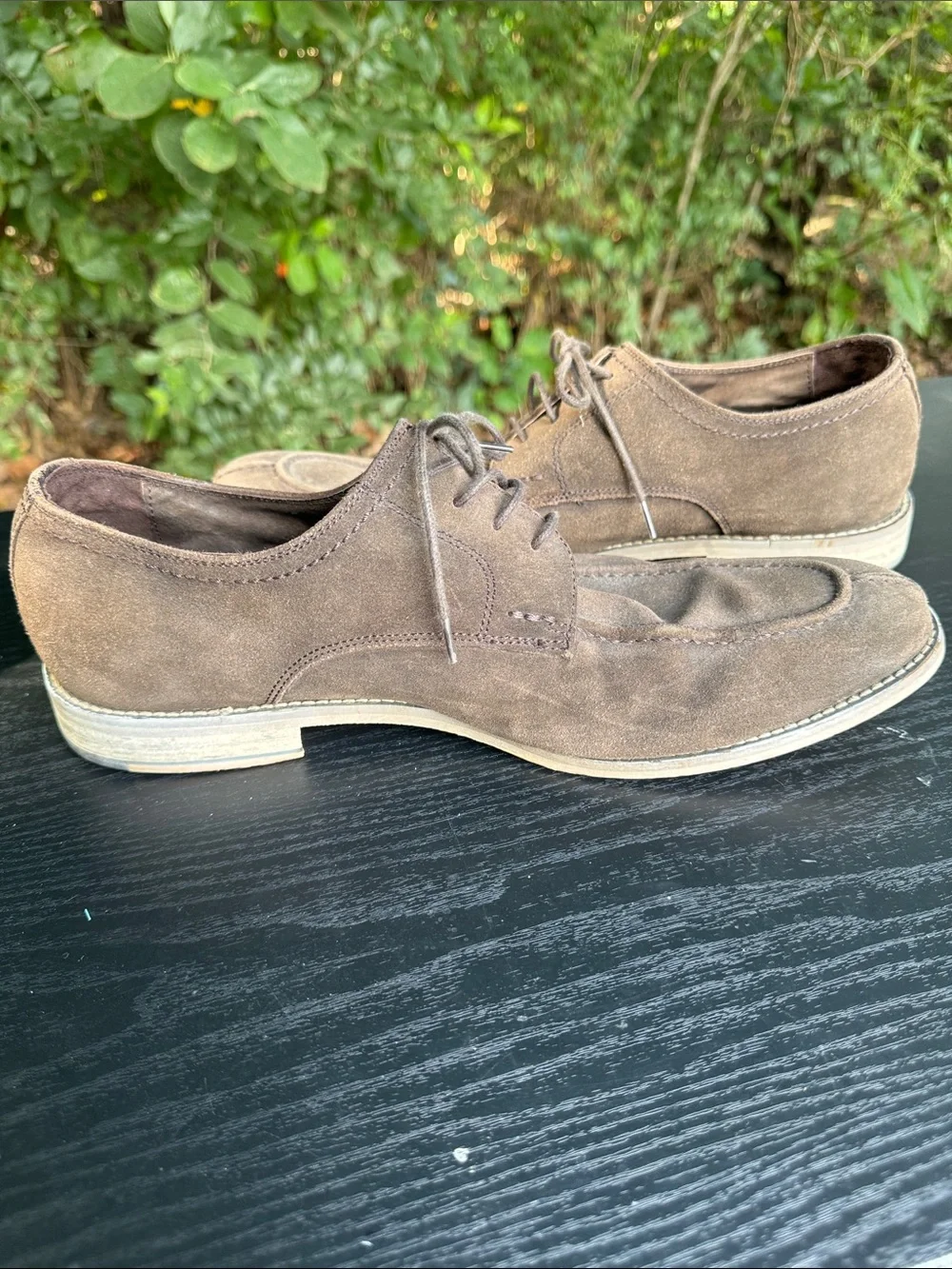 Joseph Abboud Brown Suede Lace-Up Derby Shoes